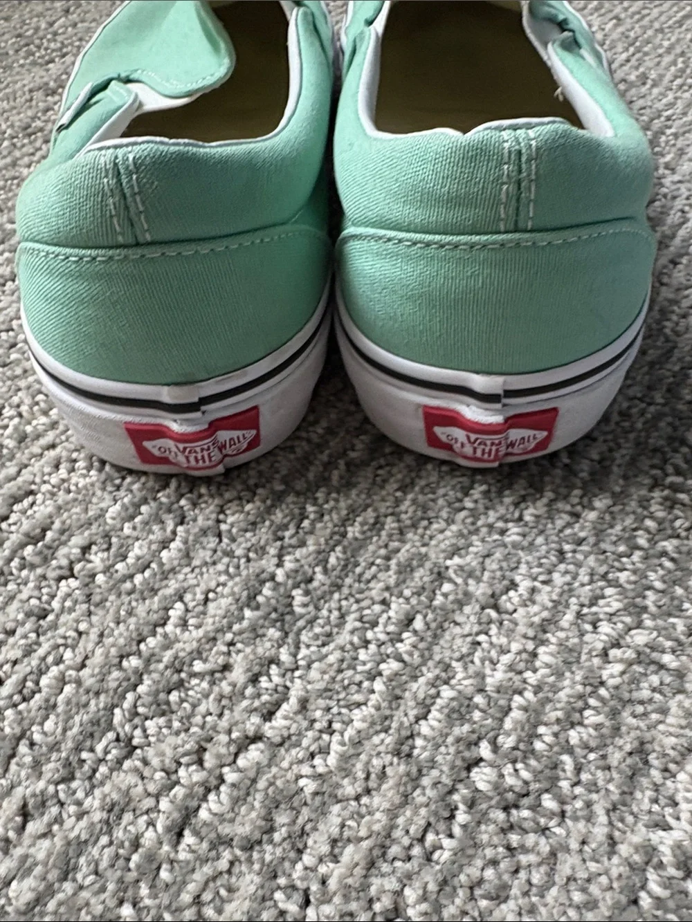 Vans Slip-On Canvas Sneakers in Mint